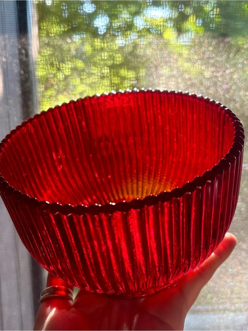 Vintage 1930’s Anchor Hocking Ruby red serving bowl